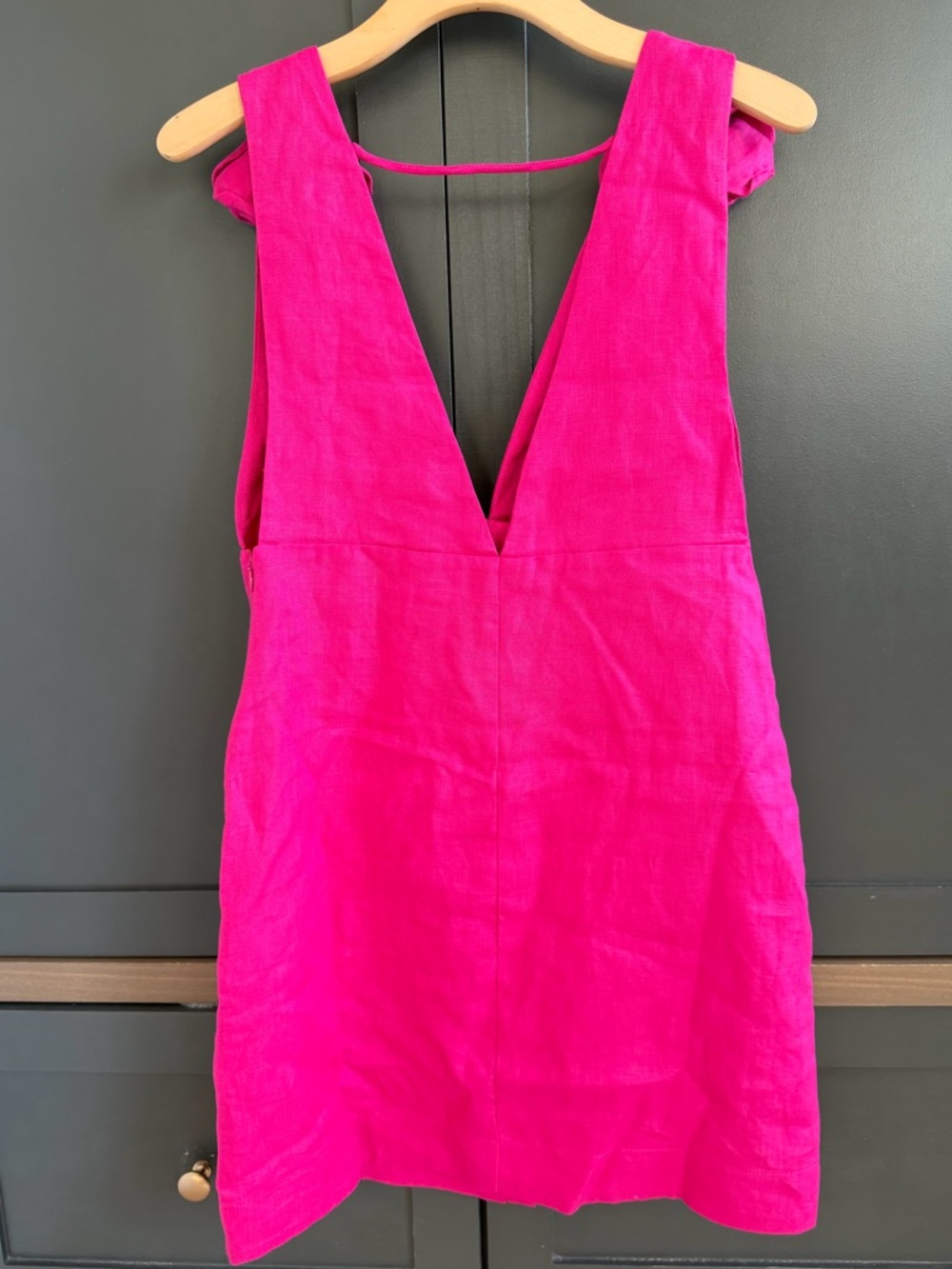 FARM Rio Hot Pink Floral-Shoulder Linen Dress - Picture 7 of 14
